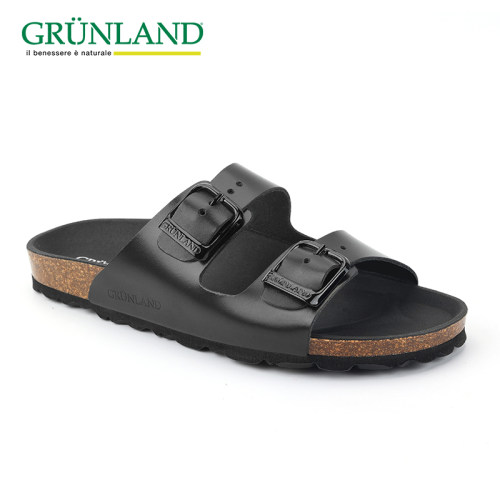 GRUNLAND真皮软木休闲拖鞋一字拖