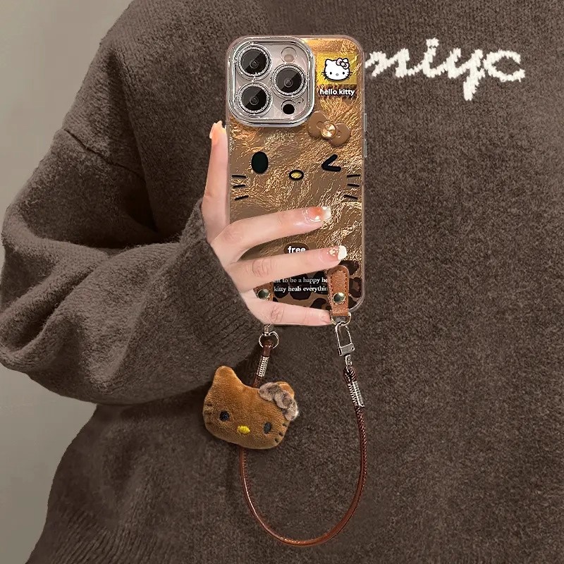 适用多型号豹纹KT冰川纹手机壳