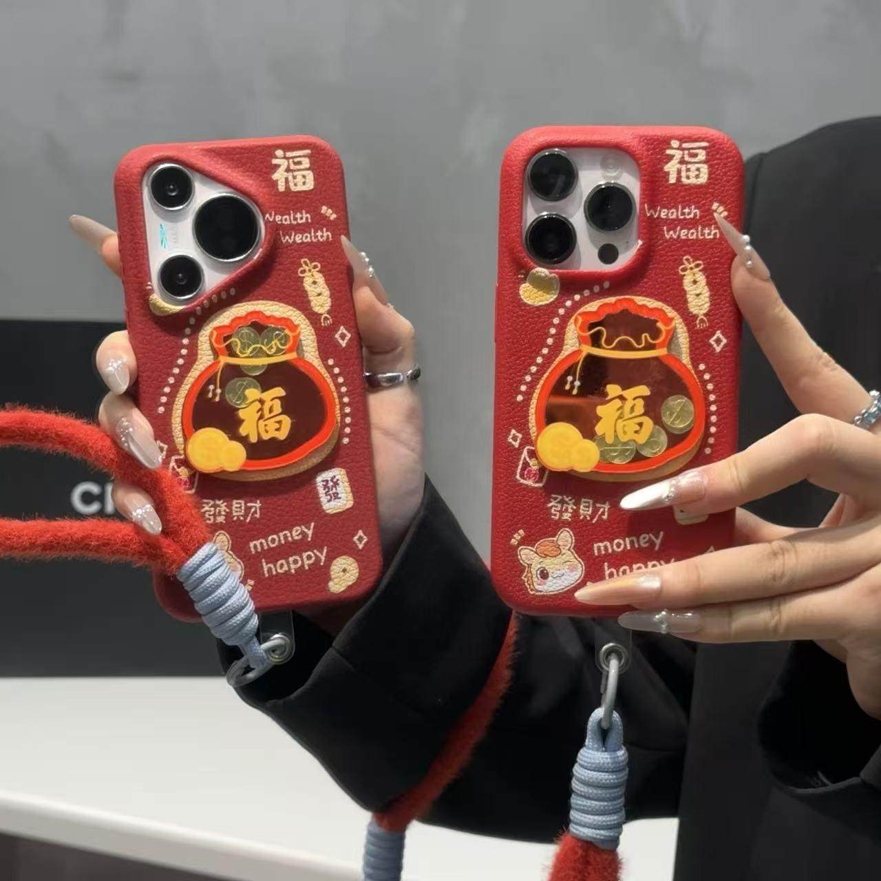 适用多型号马年金币全包皮革纹壳