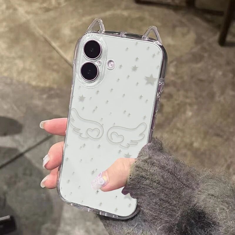 适用多型号星星线条翅膀猫耳朵壳