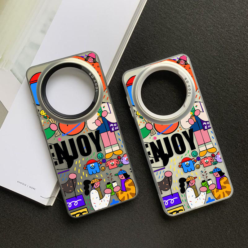 涂鸦人物彩银适用苹果15手机壳