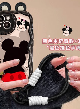 卡通老鼠背影适用于opporeno11手机壳reno9/8pro+奶油纹findx7可爱reno7/6米奇r17/15米妮a72/53软壳5g