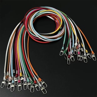 ins风多色女款 圆皮质斜挎挂绳必备配饰单独手拎挂扣链子挂绳附透明免打孔卡贴