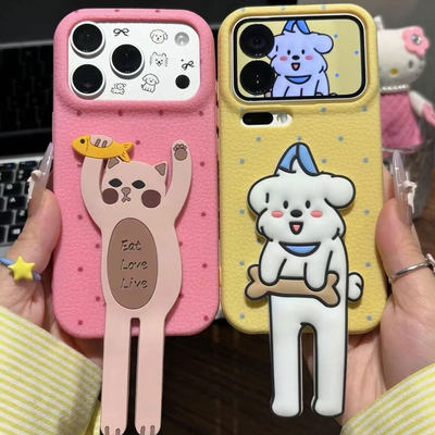 皮纹TPU抓鱼猫咪黄蓝帽小狗