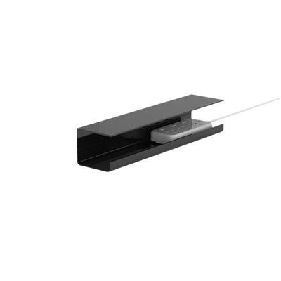 桌下理线架电线收纳槽电脑桌x底插排固定束线整理免打孔理线盒神