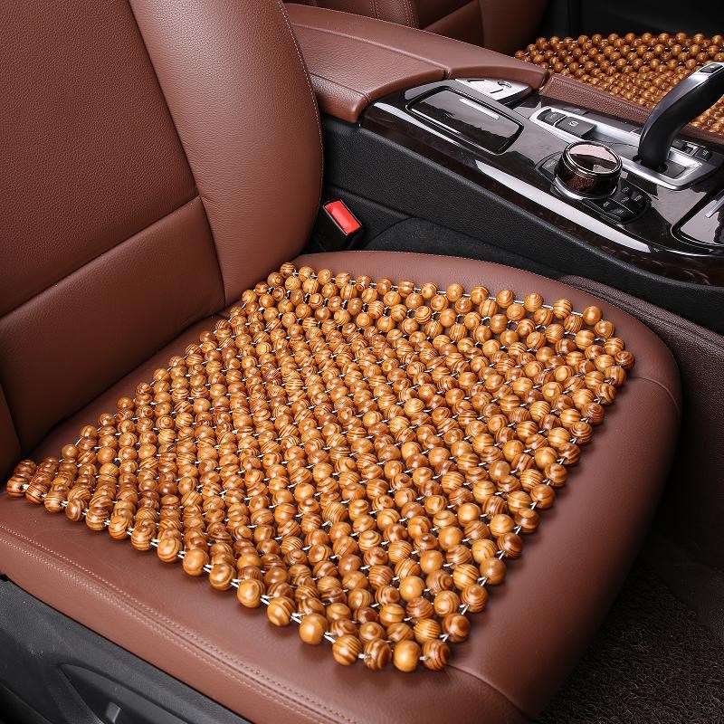 简约透气垫珠车用坐垫汽车单个凉席屁I股单片座垫凉驾驶员垫木