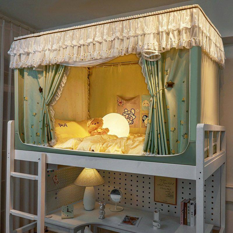 公主风遮光床帘大学生蚊帐宿舍床帘一体式人住校全包遮光帘子,床上用品,蚊帐,淘宝优惠券,粉丝福利购,淘宝优惠卷