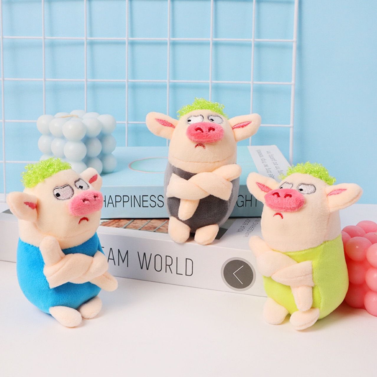 毛绒小玩偶迷你抓机娃娃钥匙链公仔创意书包挂饰小挂件钥匙扣