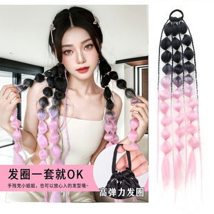 网红神器灯笼泡泡扭股辫时尚女街拍造型长款手编辫子马尾假发