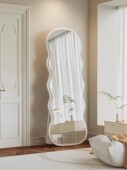 中古网红波浪全身镜家用落地镜挂墙女生客厅贴墙穿衣镜试衣大镜子
