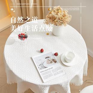 桌布ins风圆桌文艺复古方形桌茶几氛围感野餐垫防尘甜品台布 法式