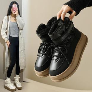 棉鞋 加绒高帮雪地靴女2025冬季 保暖休闲鞋 学生ins韩版 K2908 新款