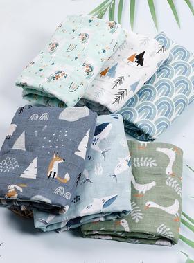 Kangobaby新生婴儿抱被muslin 纯棉纱布浴巾襁褓包巾baby blanket