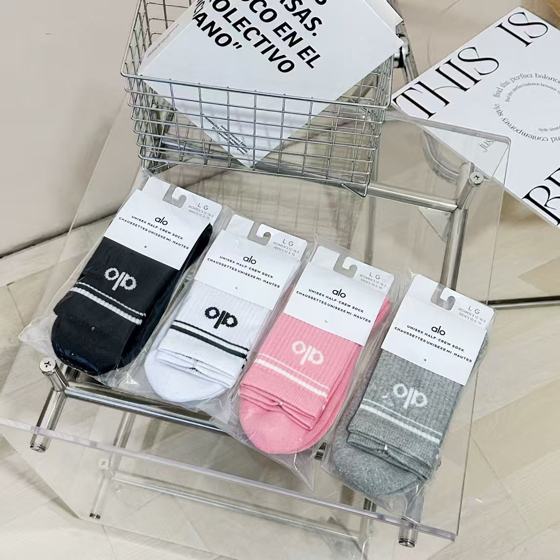 alo秋冬毛巾底独立包装加厚长筒瑜伽袜休闲百搭普拉提运动袜