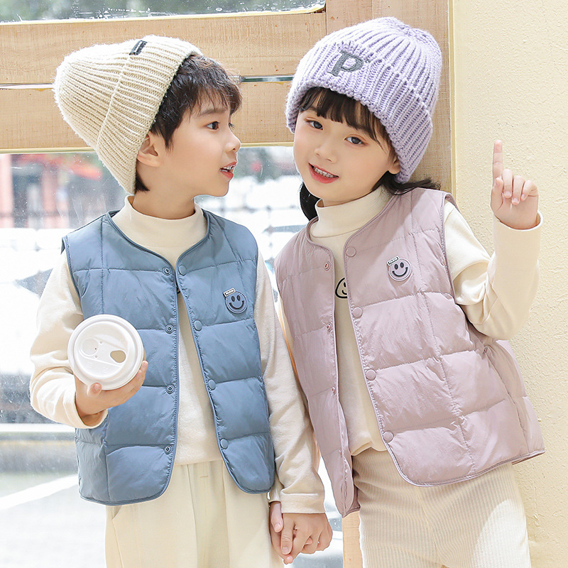 秋冬季女童羽绒马甲新款男童背心内胆儿童宝宝马夹外穿轻薄中小童