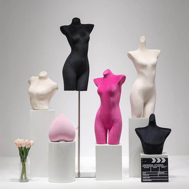 天鹅绒内衣裤半身模特服装店道具女装橱窗聚拢文胸人体模特展示架