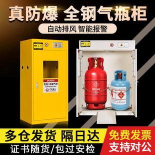 全钢防爆气瓶柜安全柜实验室双瓶煤气罐乙炔氮气氢气体钢瓶储存柜