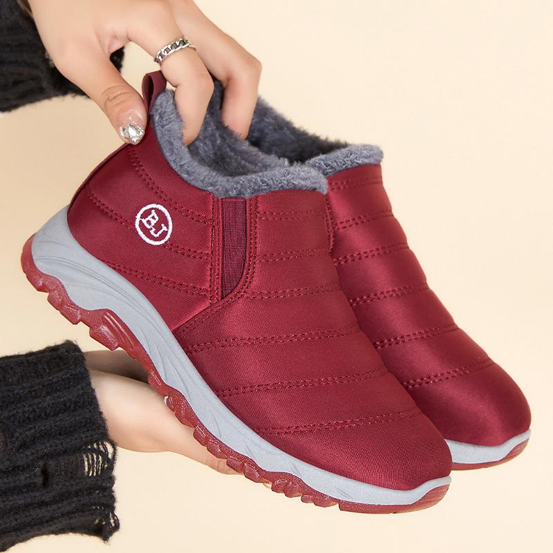 棉鞋2024冬季新款棉靴情侣保暖雪地靴中老年加绒加厚短靴