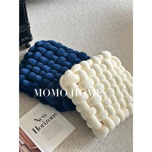 HOME小红书北欧ins抱枕方形编织椅垫坐垫沙发靠背毛绒靠枕 MOMO
