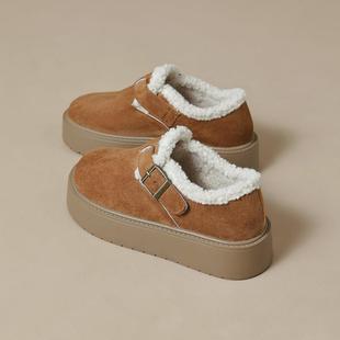 毛毛博肯单鞋 威威女郎 增高保暖棉鞋 2小个子厚底加绒勃肯鞋 女 678