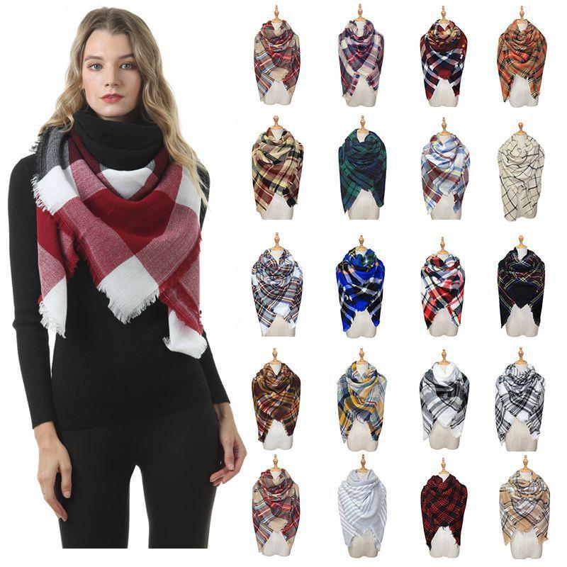 2025冬季爆款仿羊绒方巾 大牌平替格子印花 轻奢商务百搭围脖披肩