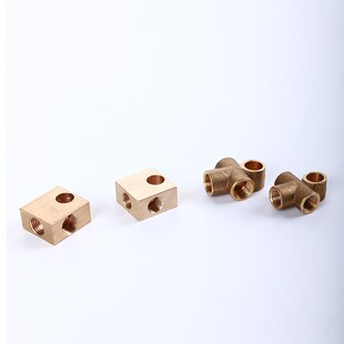 纯铜刹车油管十字三通方块三通铁管铜管内螺纹连接头油管内丝接头