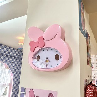美乐蒂挂钟挂墙闹钟可爱卡通静音时钟客厅卧室扫秒钟表石英钟