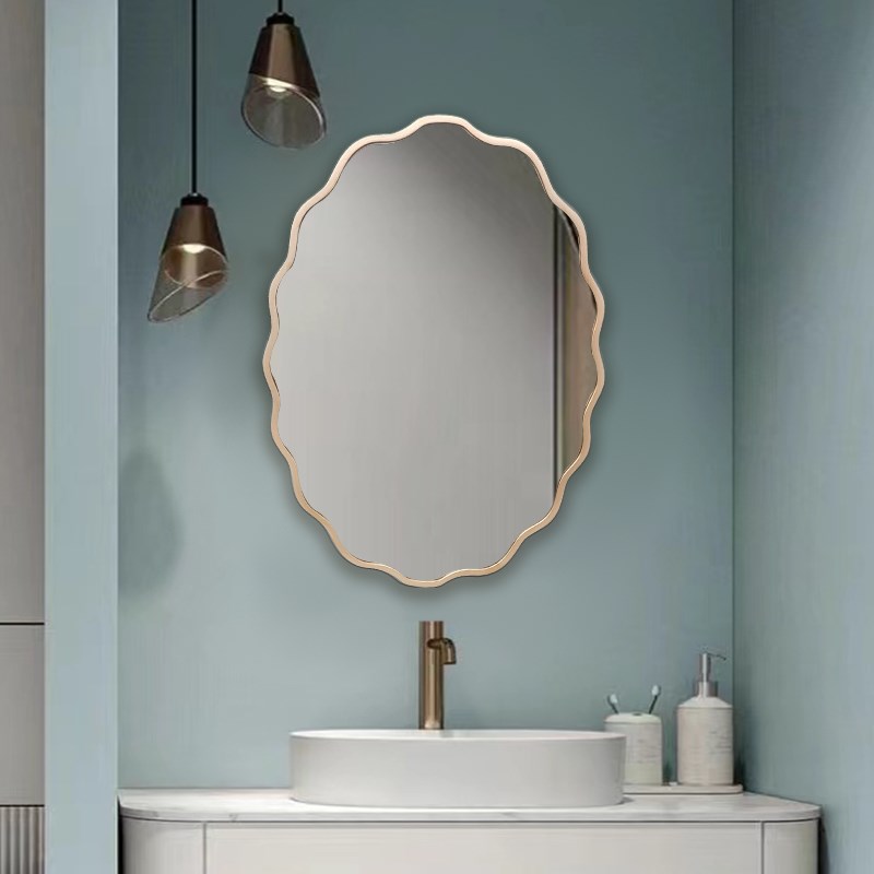 法式镜子卫生间壁挂浴室镜卧室挂墙异形化妆镜欧式客厅轻奢装饰镜