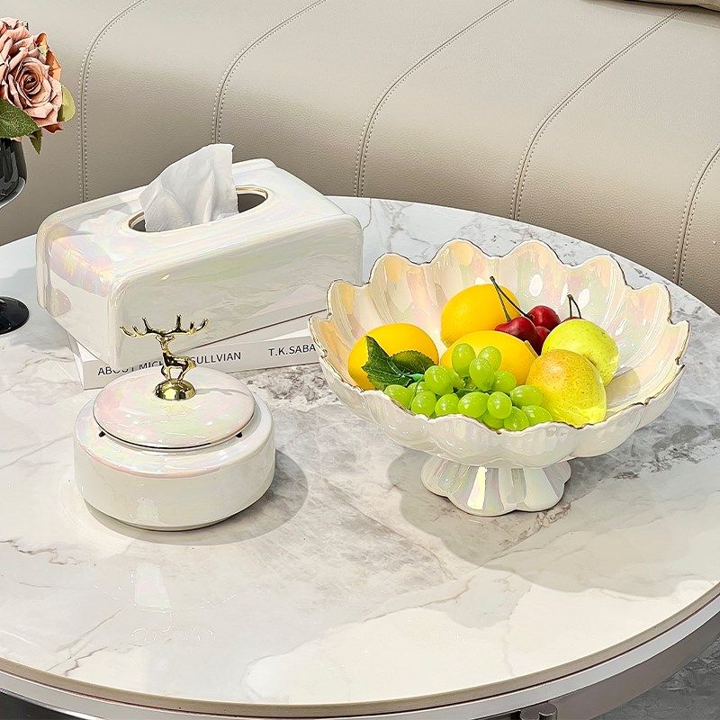 陶瓷水果盘2025新款客厅茶几家用轻奢高档摆放零食摆放新年大果盘,餐饮具,果盆/果盘/果篮,淘宝优惠券,粉丝福利购,淘宝优惠卷