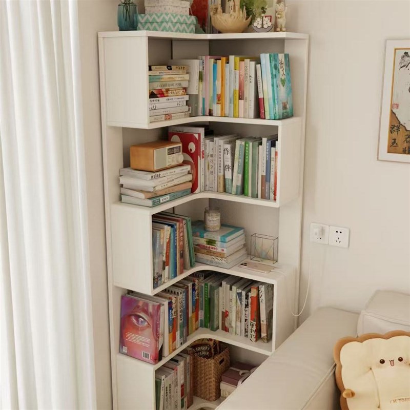 客厅儿童实木书柜墙转拐角一体置储物落地绘本书架Q窄收纳柜billy