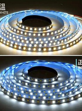 5V2835双色灯带120珠5MM8MM宽高亮调光调色智能LED贴片线条软灯条