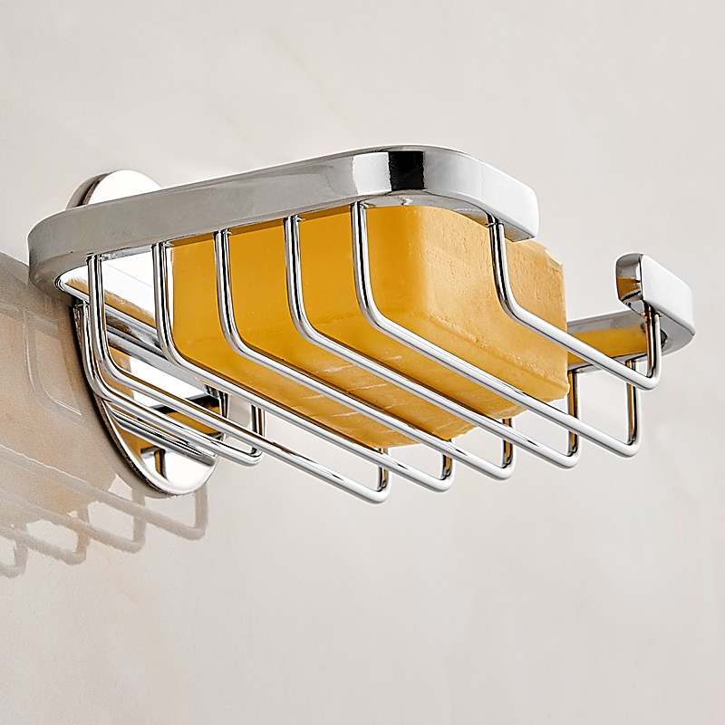 肥皂盒壁挂式沥水免打孔304不锈钢浴室置物架皂网卫生间香皂盒架