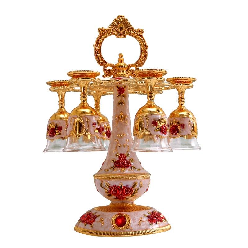 酒具套装创意个性欧式玻璃金属白酒杯客厅高档工艺品摆件酒壶家用,餐饮具,白酒杯,淘宝优惠券,粉丝福利购,淘宝优惠卷