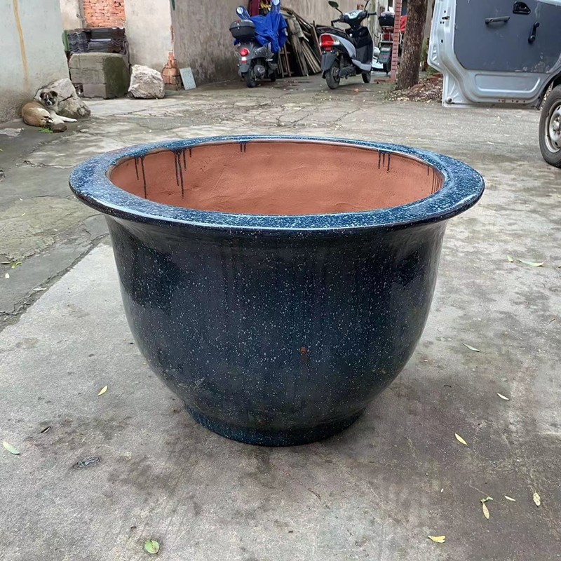 陶瓷圆形b花盆均釉特大号铁树盆家用庭院户外盆栽绿植陶土栽花花