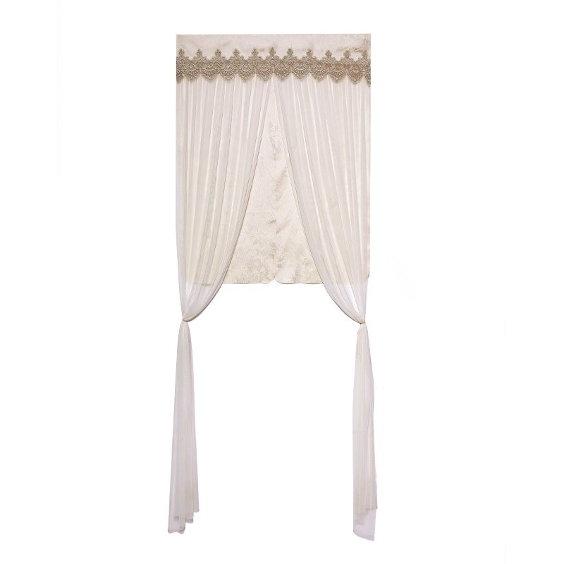 蕾丝门帘a欧式布艺免打孔装饰挂帘四季家用卧室隐私隔断帘防蚊纱