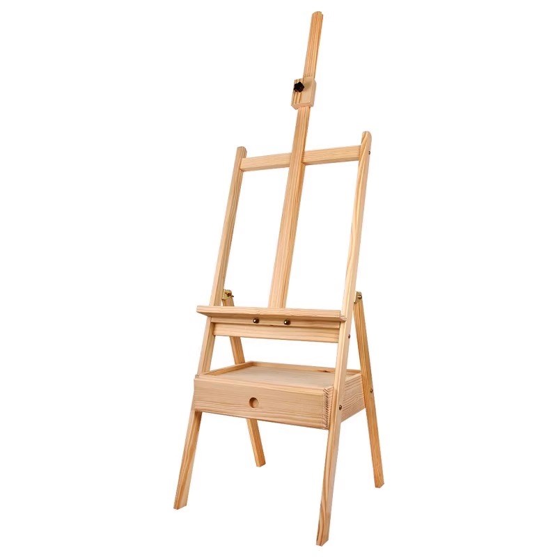 抽屉画架美术生专用榉木支架式可折叠油画架素描画板工具套装大容