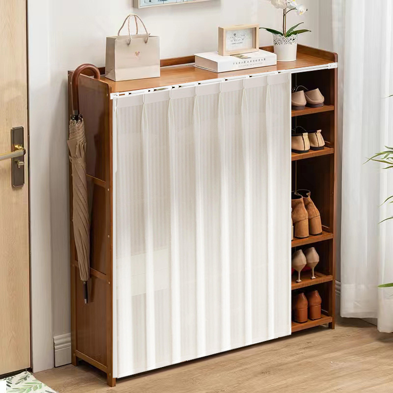 大衣柜挡隐私免打孔纱帘整体橱柜书柜衣帽间杂物防尘拉帘梦幻遮挡