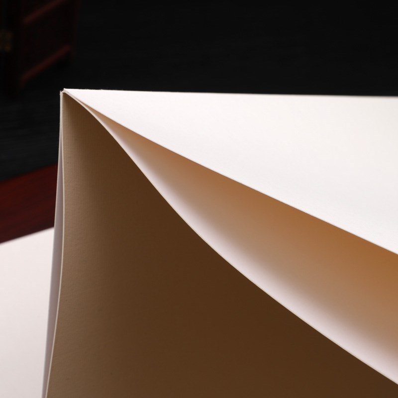 宣纸空白国画传统卡纸仿古绢纸册页 高档全B红木宣纸折页 书法国