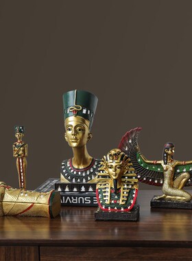 埃及法老木乃伊金字塔狮身人面像伊西斯玻璃贴片装饰树脂工艺品