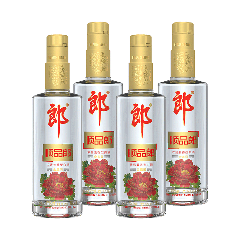 郎酒 顺品郎（金盖装）45度 浓酱兼香型白酒 480ml*4瓶  口粮酒