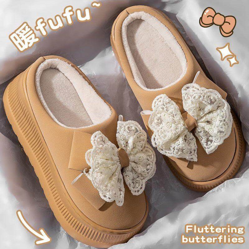 高跟棉拖鞋拖鞋女士冬季新款厚底增高保暖加绒毛毛拖鞋女秋冬外穿