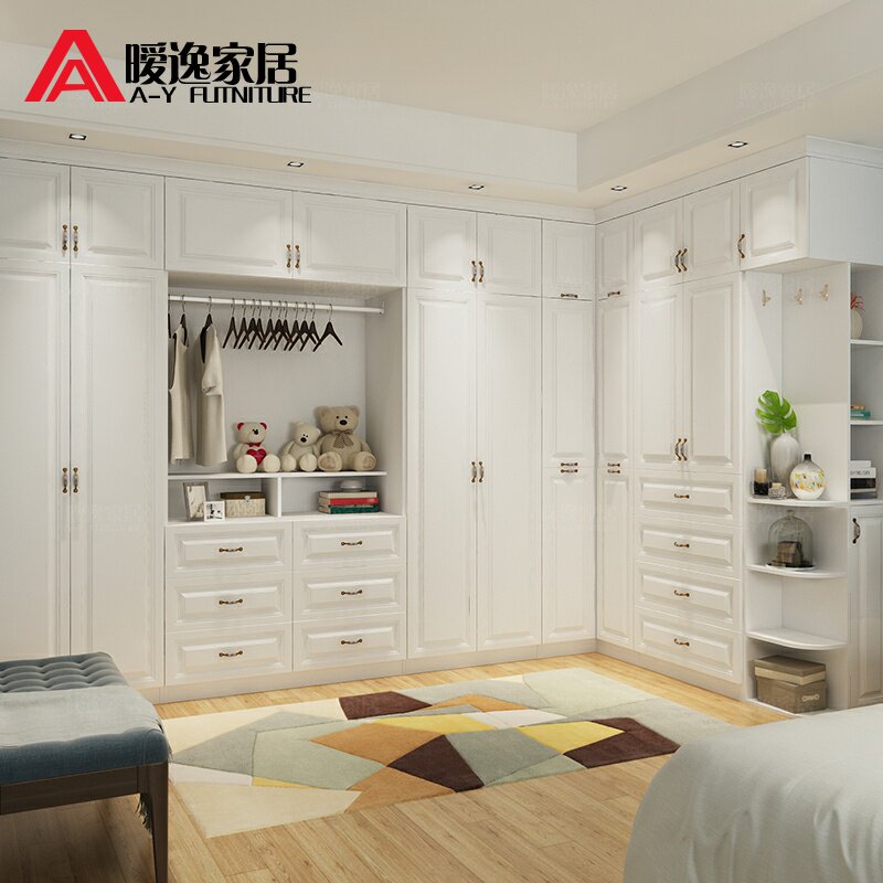 暧逸卧室转角衣柜大容量衣橱整体衣帽间定制储物欧式两门三门衣柜