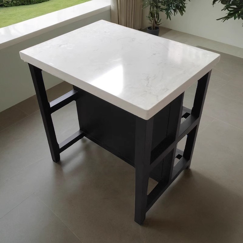 开放式厨房小中岛台单独料理台置B物柜可移动餐边柜备餐桌一体收