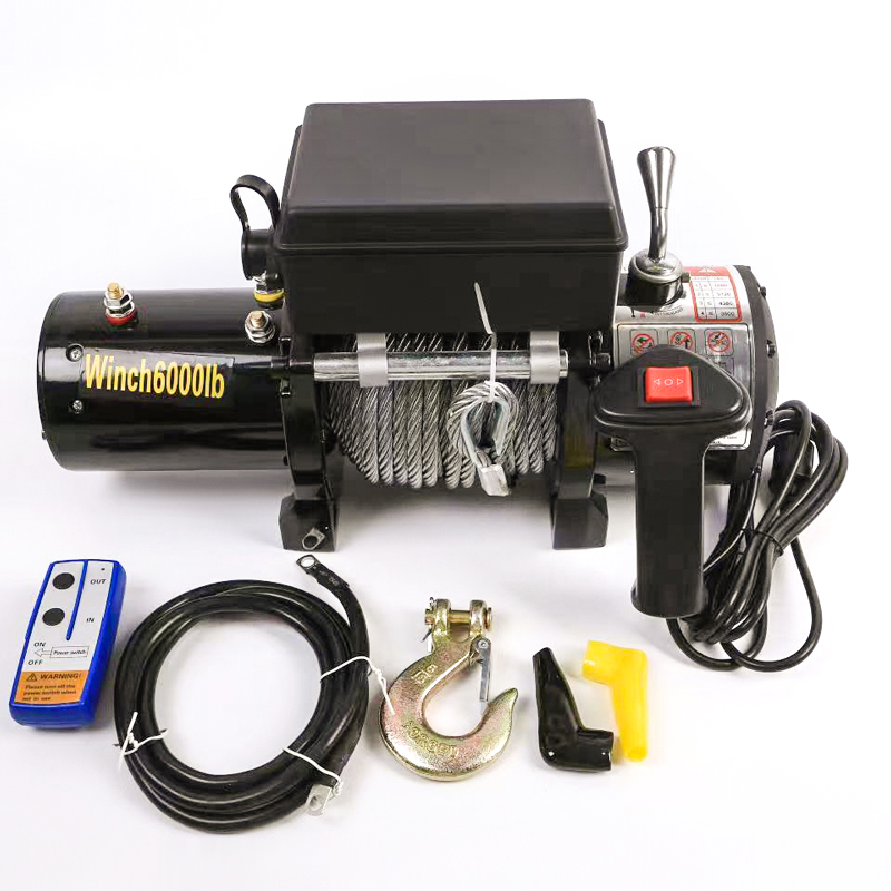 快速电动绞盘12V越野车自u救汽车绞盘24V电动葫芦卷扬机车载小吊