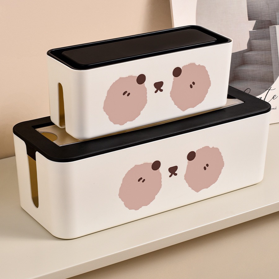 数据线理线器桌面带盖电源电线接线板塑料充电线整理收纳理线神器