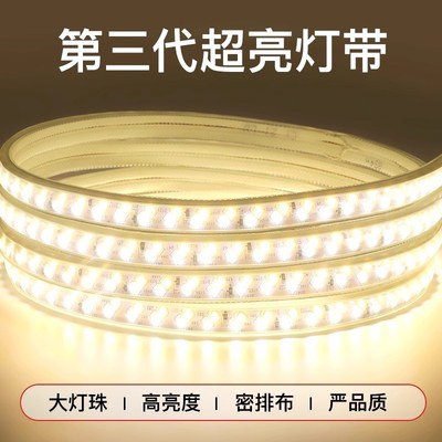 灯带led三色变光灯条家用220v变色客厅吊顶长条防水灯带条霓虹灯