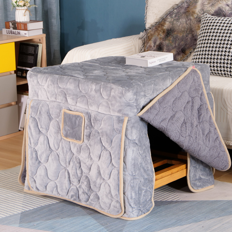 烤火罩加厚烤火桌子正方形v罩套加绒加厚法兰绒家用电炉罩保暖家