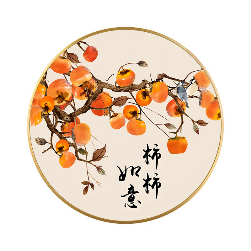 事事如意十字绣2023年新款线绣客厅手工刺绣diy玄关餐厅柿子简单