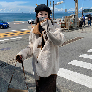 K268 皮毛一体撞色外套P185 超值爆款 数据好已下大货2023新款