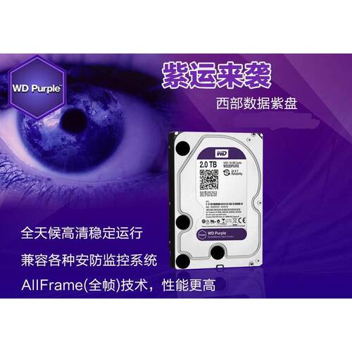 WD/西部数据 WD20PURX监控安防硬盘